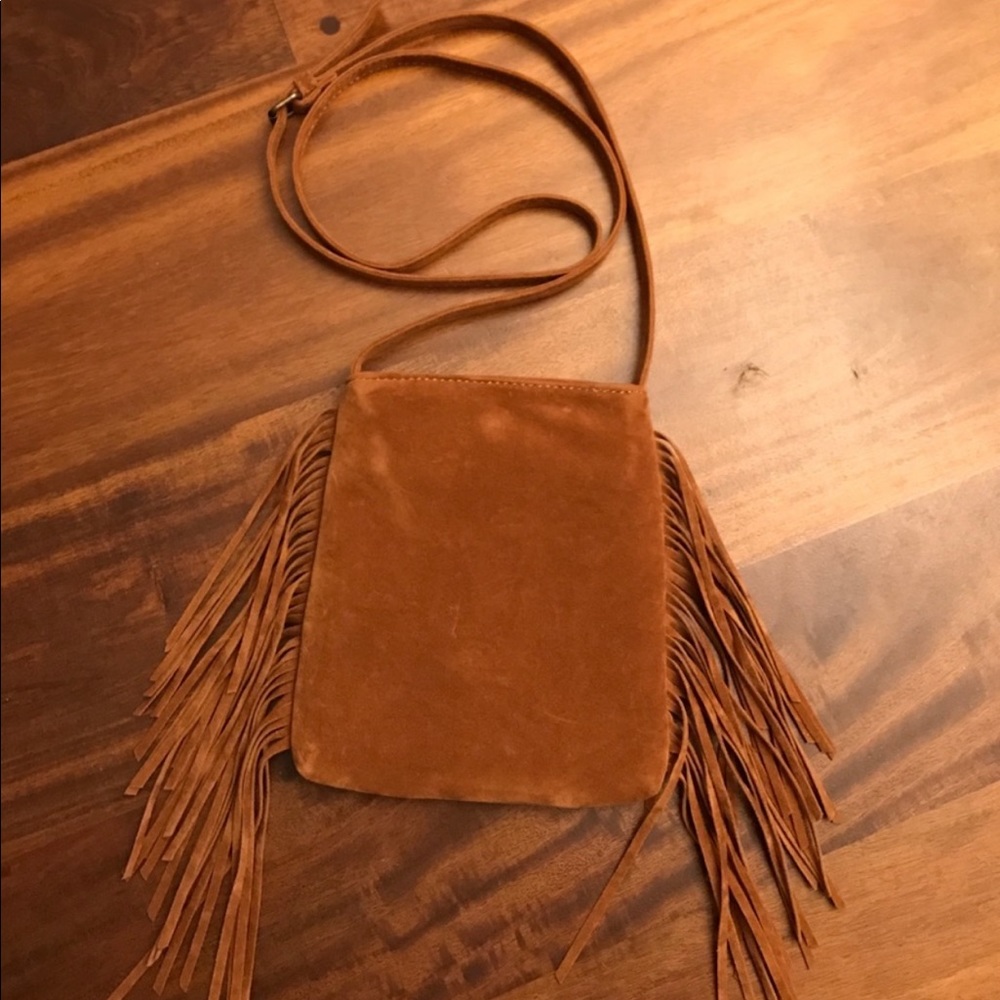 Darling Faux Suede Fringed Crossbody